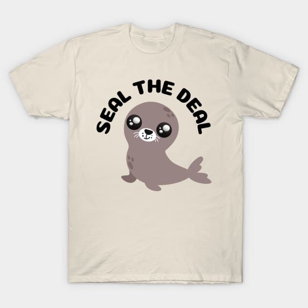 Seal The Deal Cute Kawaii Sea Lion Pun T-Shirt by Enriched by Art